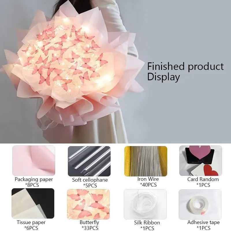 Enchanting DIY Butterfly Bouquet with Light String | Handmade Craft Kit