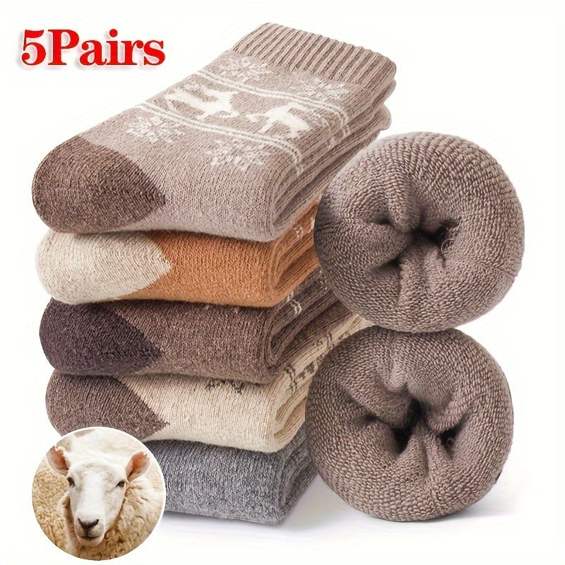 Women's Warm Wool Knit Socks (5-Pair Pack)