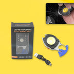 Keychain Led Flashlight Rechargeable Multi Function 6 Lighting Modes Pocket Key