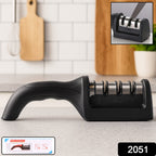 Manual Red & Black Knife Sharpener – 3-Stage Tool for Ceramic & Steel Knives