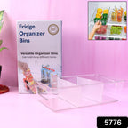 Plastic Refrigerator Organizer Bins, 1 Stackable Fridge Organizers with Handle, Clear Organizing Food Fruit Vegetables Pantry Storage Bins for Freezer kitchen Cabinet Organization and Storage (1 Pc Mix Color)