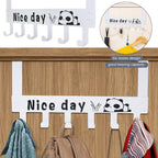 Heavy-Duty Carbon Steel Over Door Hook Rack for Towels & Coats (1 Pc, 6 Hooks)
