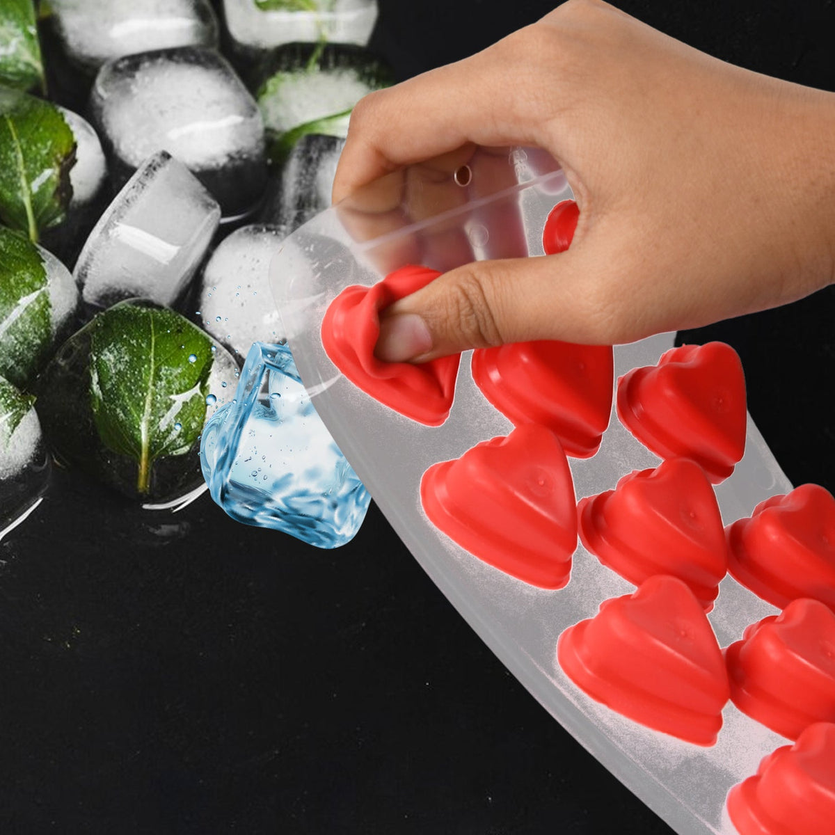 Silicone Mold Ice Cube Tray  (1 Pc)