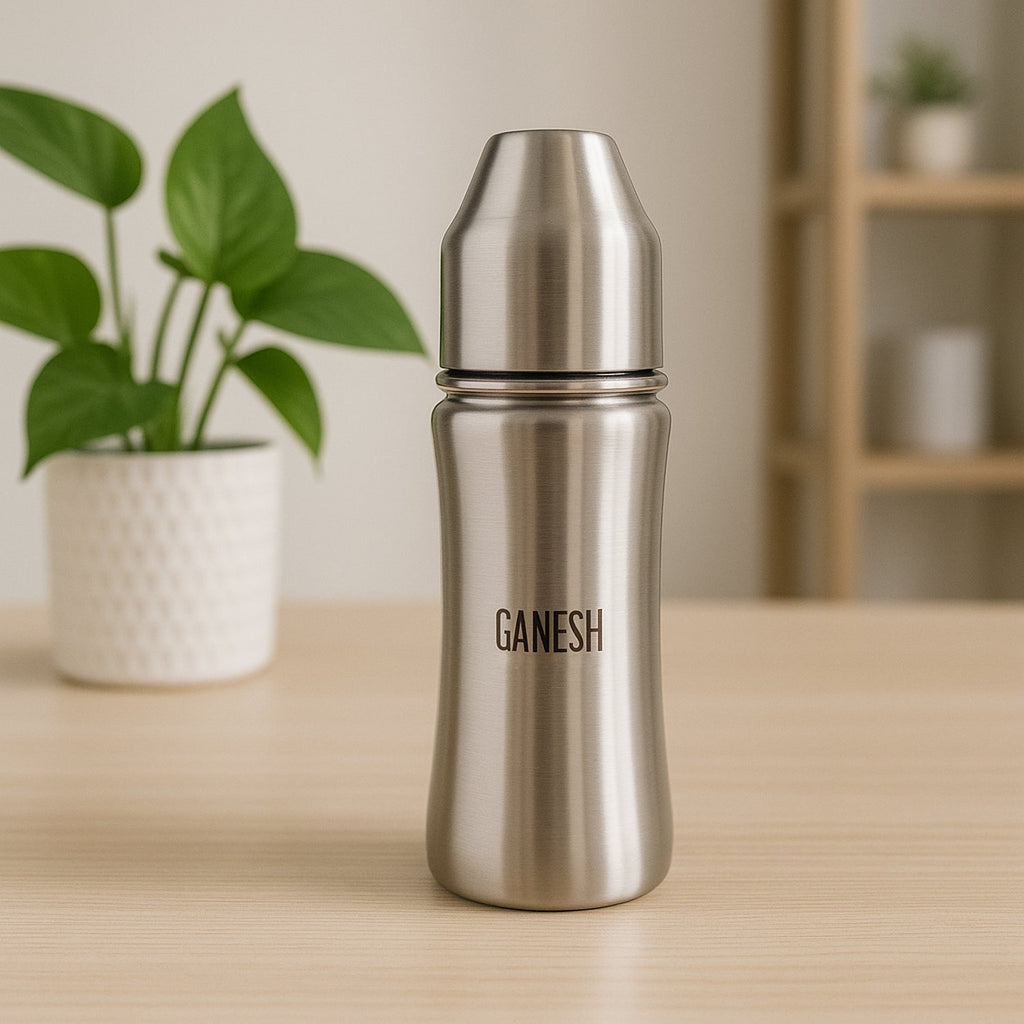 Ganesh Stainless Steel Baby Feeding Bottle for New Born Infants Toddler  250 ML