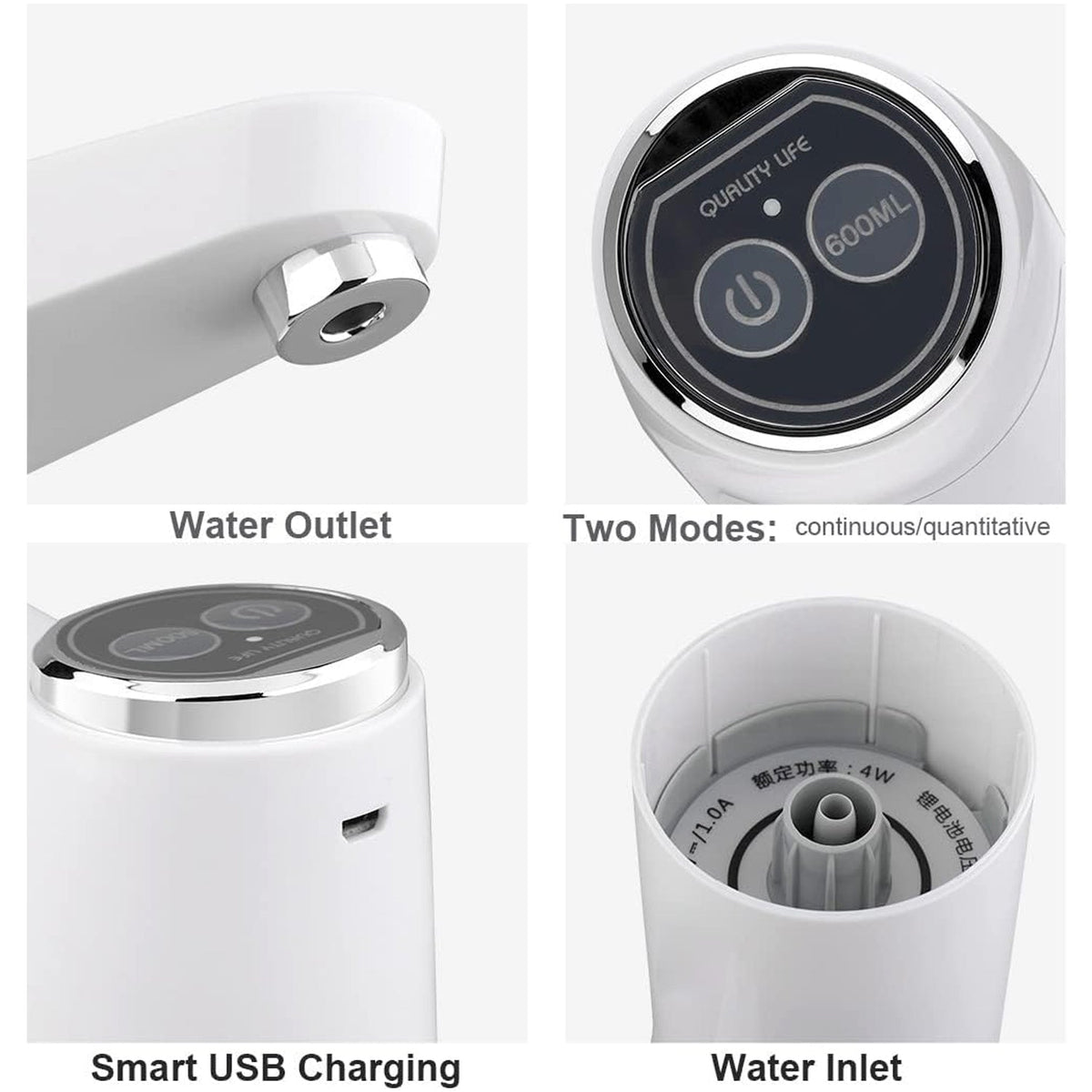 USB Electric Water Dispenser Pump, Portable Bottle Pump for Home & Travel Use