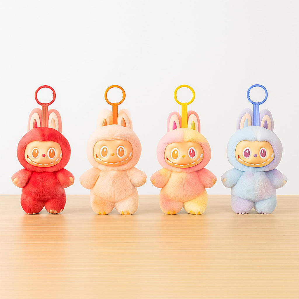 Plush Toy Cartoon Keychain with Hook Assorted Colorful Animal Design  1 Pc