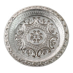 Ornamental Silver Tone Pooja Thali 