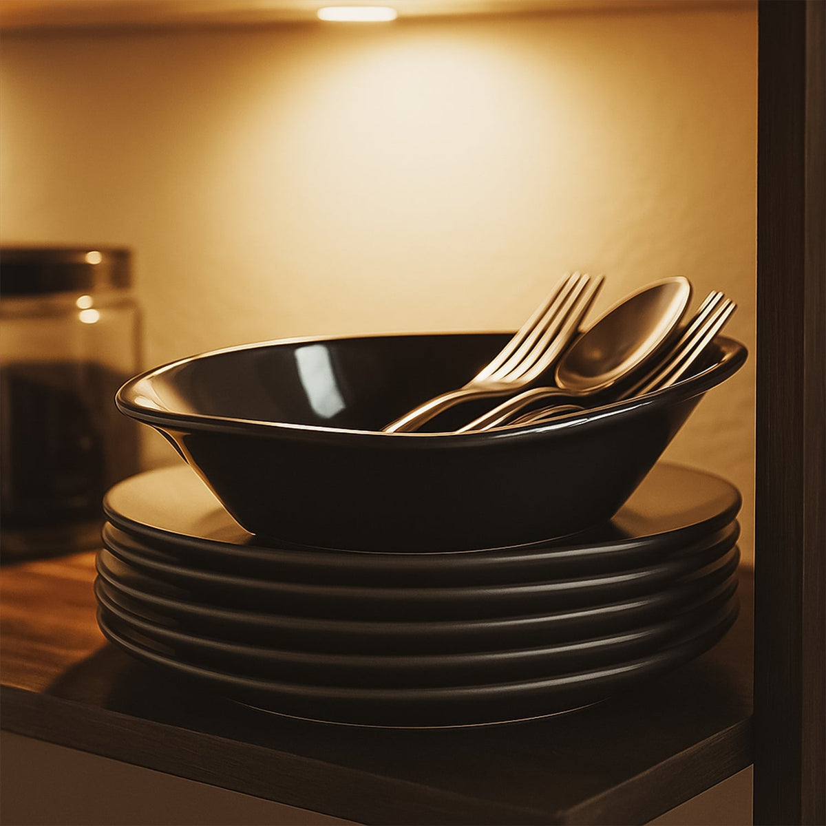 Plastic Marin Serving Bowl – Elegant Oval Deep Bowl (1 Pc / Balck)
