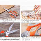 SpaceMulti-Function Kitchen Scissors for Veggies, Meat & Seafood with Bottle Opener