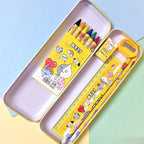 Kids' stationery set with pencil box and erasers, 12-piece school kit