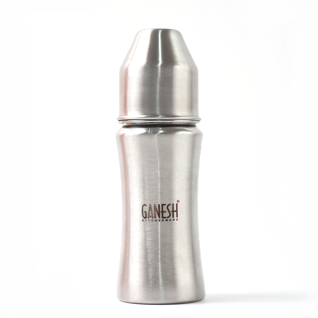 Ganesh Stainless Steel Baby Feeding Bottle for New Born Infants Toddler  250 ML