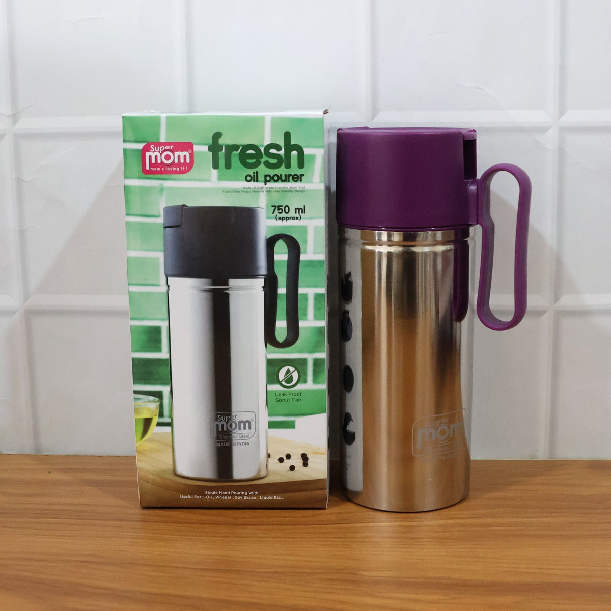 Supermom 750ml Approx. Stainless Steel Oil Pourer (1 Pc)