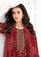 Women Maroon Floral Printed Kurta Set with Printed Trousers & Dupatta | Festive Ethnic Wear