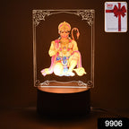 Hanuman Ji 3D Frame with Light