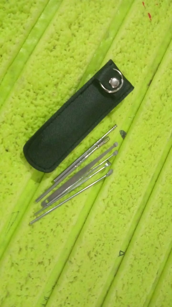 6-in-1 Ear Wax Cleaner- Resuable Ear Cleaning Tools Leather Pouch