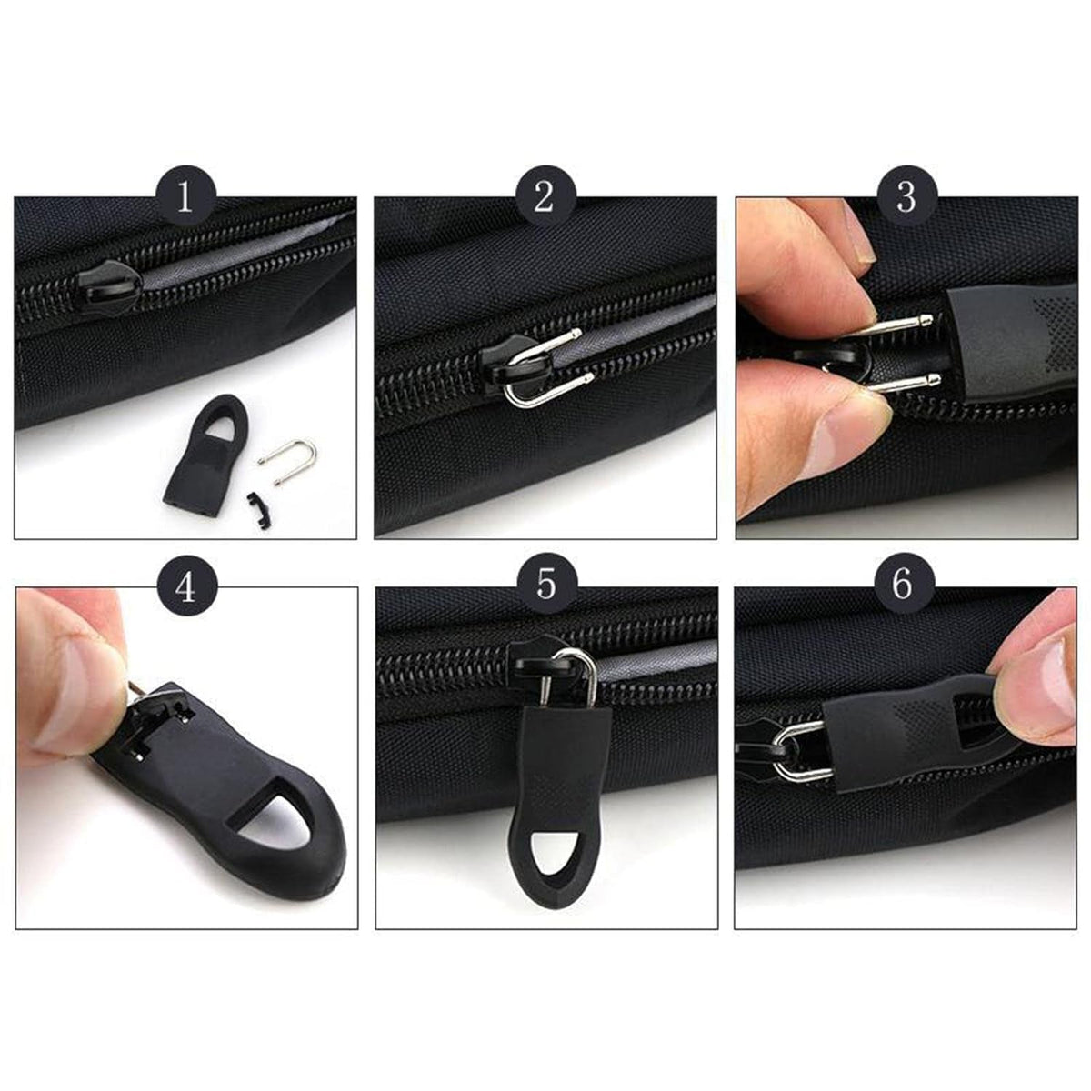 Zipper Pull Tabs & Cord Tags Replacement Set for Bags & Luggage