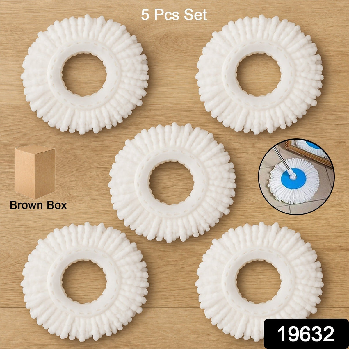 360° Rotating Microfiber Mop Replacement Head