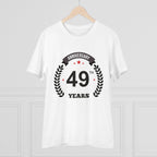 Generic Men's PC Cotton 49th Anniversary Printed T Shirt (Color: White, Thread Count: 180GSM)