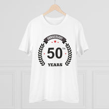 Generic Men's PC Cotton 50th Anniversary Printed T Shirt (Color: White, Thread Count: 180GSM)