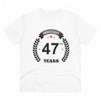 Generic Men's PC Cotton 47th Anniversary Printed T Shirt (Color: White, Thread Count: 180GSM)