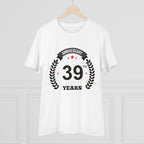 Generic Men's PC Cotton 39th Anniversary Printed T Shirt (Color: White, Thread Count: 180GSM)