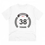 Generic Men's PC Cotton 38th Anniversary Printed T Shirt (Color: White, Thread Count: 180GSM)