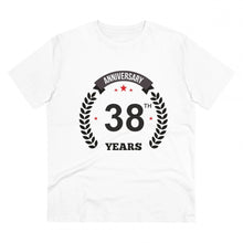 Generic Men's PC Cotton 38th Anniversary Printed T Shirt (Color: White, Thread Count: 180GSM)