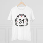 Generic Men's PC Cotton 31st Anniversary Printed T Shirt (Color: White, Thread Count: 180GSM)