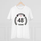 Generic Men's PC Cotton 48th Anniversary Printed T Shirt (Color: White, Thread Count: 180GSM)