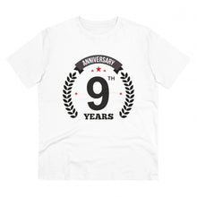 Generic Men's PC Cotton 9th Anniversary Printed T Shirt (Color: White, Thread Count: 180GSM)