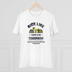 Generic Men's PC Cotton Bike Ride Design Printed T Shirt (Color: White, Thread Count: 180GSM)