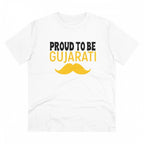 Generic Men's PC Cotton Proud To Be Gujarati Printed T Shirt (Color: White, Thread Count: 180GSM)