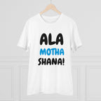Generic Men's PC Cotton Marathi Desing Printed T Shirt (Color: White, Thread Count: 180GSM)