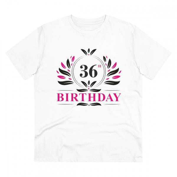 Generic Men's PC Cotton 36th Birthday Printed T Shirt (Color: White, Thread Count: 180GSM)