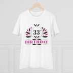 Generic Men's PC Cotton 33rd Birthday Printed T Shirt (Color: White, Thread Count: 180GSM)