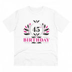 Generic Men's PC Cotton 45th Birthday Printed T Shirt (Color: White, Thread Count: 180GSM)