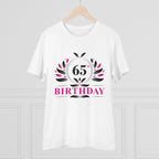 Generic Men's PC Cotton 65th Birthday Printed T Shirt (Color: White, Thread Count: 180GSM)