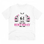 Generic Men's PC Cotton 61st Birthday Printed T Shirt (Color: White, Thread Count: 180GSM)