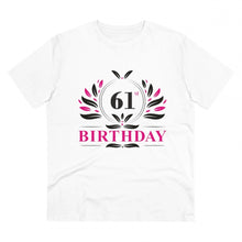 Generic Men's PC Cotton 61st Birthday Printed T Shirt (Color: White, Thread Count: 180GSM)