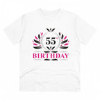 Generic Men's PC Cotton 55th Birthday Printed T Shirt (Color: White, Thread Count: 180GSM)