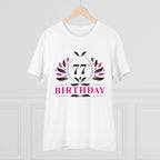 Generic Men's PC Cotton 77th Birthday Printed T Shirt (Color: White, Thread Count: 180GSM)