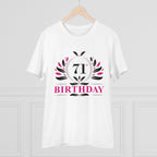 Generic Men's PC Cotton 71st Birthday Printed T Shirt (Color: White, Thread Count: 180GSM)