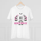 Generic Men's PC Cotton 81st Birthday Printed T Shirt (Color: White, Thread Count: 180GSM)