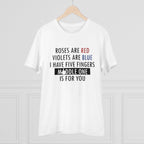 Generic Men's PC Cotton Roses Are Red Printed T Shirt (Color: White, Thread Count: 180GSM)