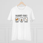Generic Men's PC Cotton Gujarati Goals Printed T Shirt (Color: White, Thread Count: 180GSM)