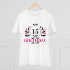 Generic Men's PC Cotton 15th Birthday Printed T Shirt (Color: White, Thread Count: 180GSM)