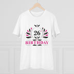 Generic Men's PC Cotton 26th Birthday Printed T Shirt (Color: White, Thread Count: 180GSM)
