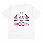 Generic Men's PC Cotton 65th Birthday Printed T Shirt (Color: White, Thread Count: 180GSM)