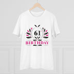 Generic Men's PC Cotton 61st Birthday Printed T Shirt (Color: White, Thread Count: 180GSM)