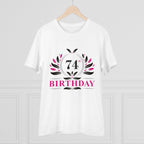 Generic Men's PC Cotton 74th Birthday Printed T Shirt (Color: White, Thread Count: 180GSM)